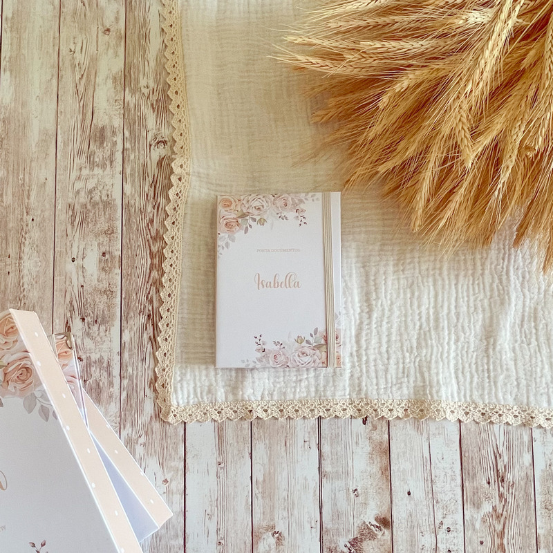 Porta Documentos Floral Vintage