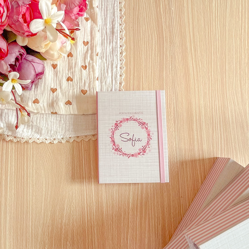 Porta Documentos Guirlanda Rosada