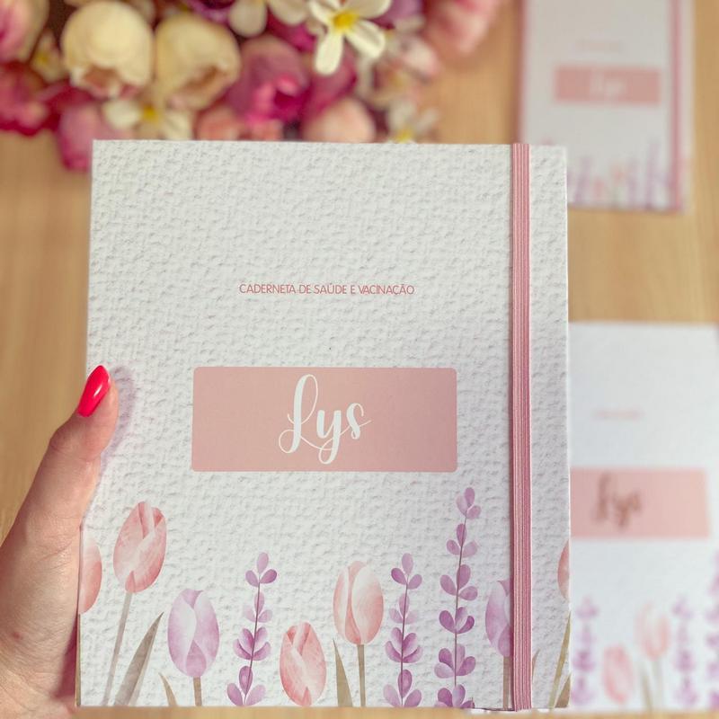 Caderneta de Saúde e Vacinação Luxo Tulipas